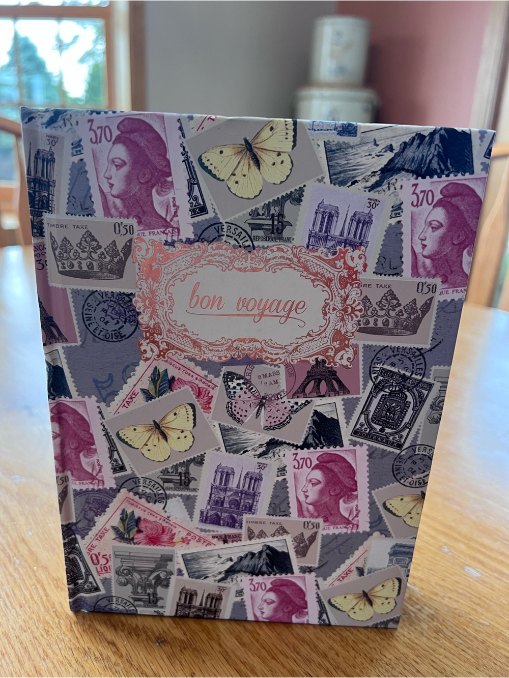 Buttercream Luxe Craft Hardcover Journal with vintage postage stamp design.